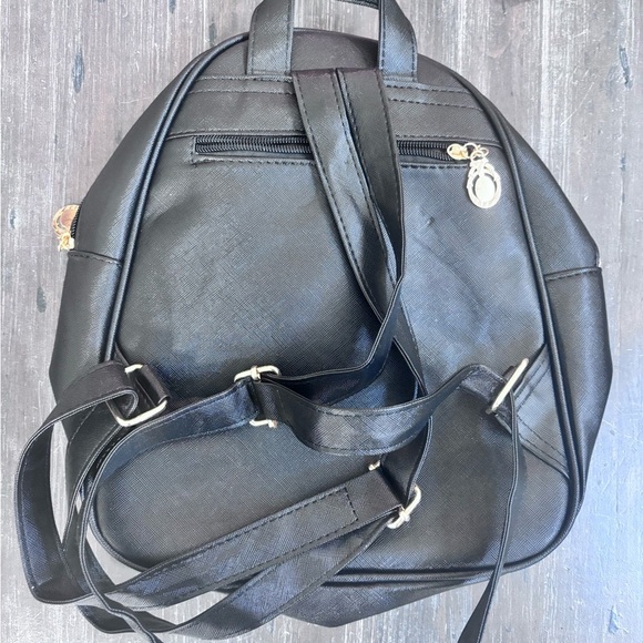 Small Black Fashion Backpack/Makeup Bag Everyday Use/Travel Junior/Women’s - Picture 5 of 11